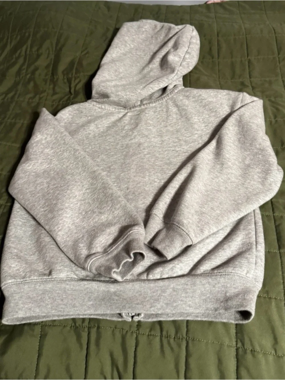 Gap Kids Full Zip Hoodie Light Grey With Pink And White Logo Size Medium (8)